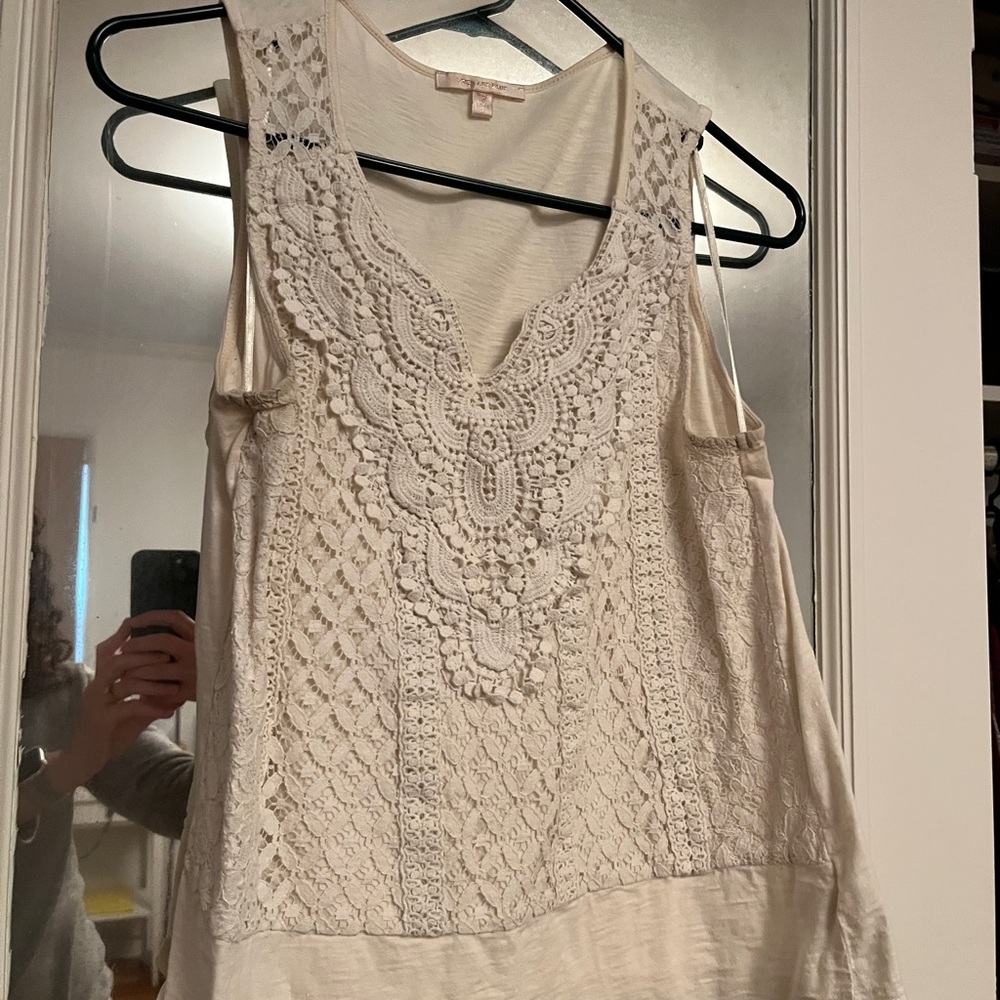 Elegant Cream Lace Women's Top